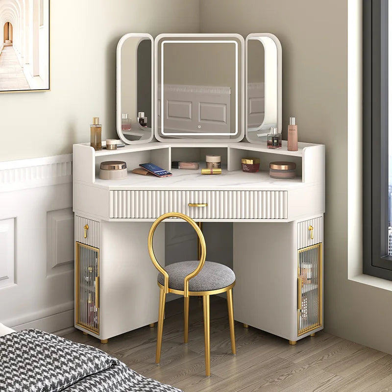 Luxury Solid Wood Dressing & Makeup Tables Modern Triangle Storage Combination Locker