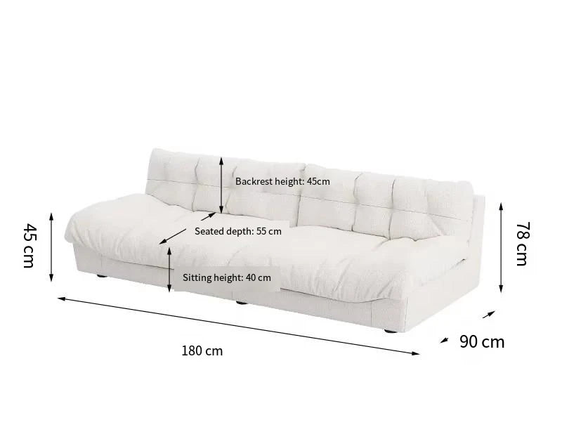 Minimalist Light Luxury Cream Clouds  Straight Comfort Sofa Bed Xxl