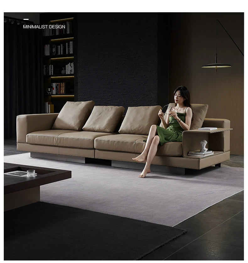 i Minimalist  Italian Sectional Cotton and  Linen Fabric  Large Flat Floor Designer Sofas