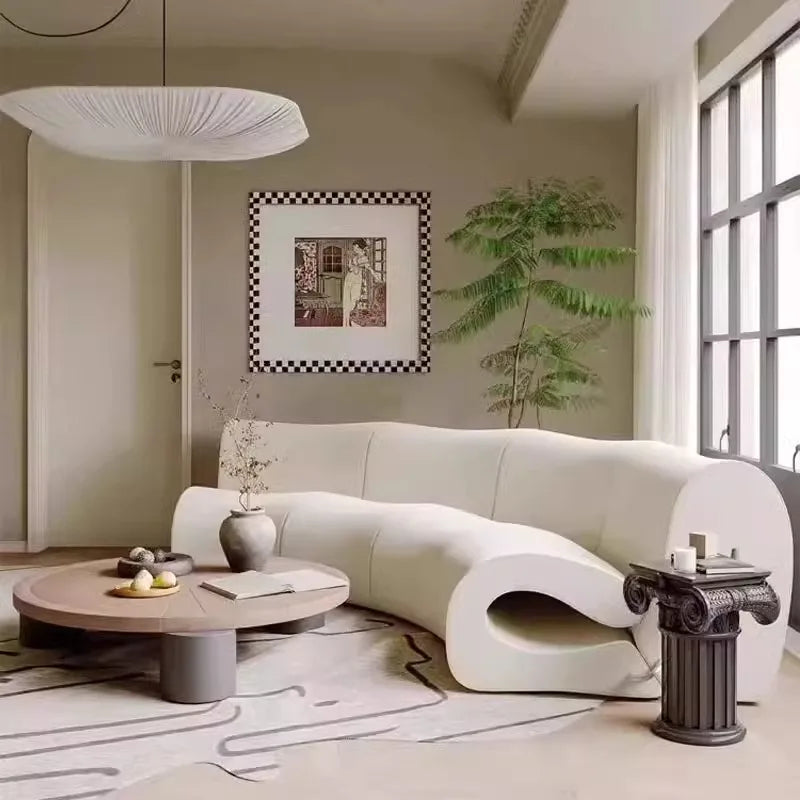 Villa European Sofa  and Ottoman  Large Adjustable Italian  Designer Curved Canape Salon