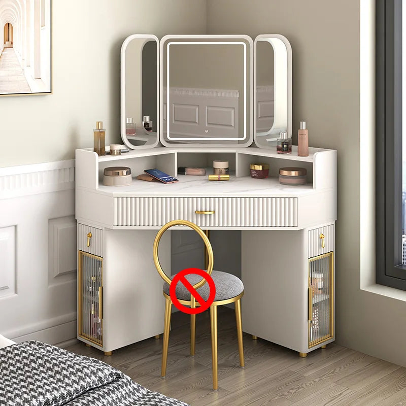 Luxury Solid Wood Dressing & Makeup Tables Modern Triangle Storage Combination Locker