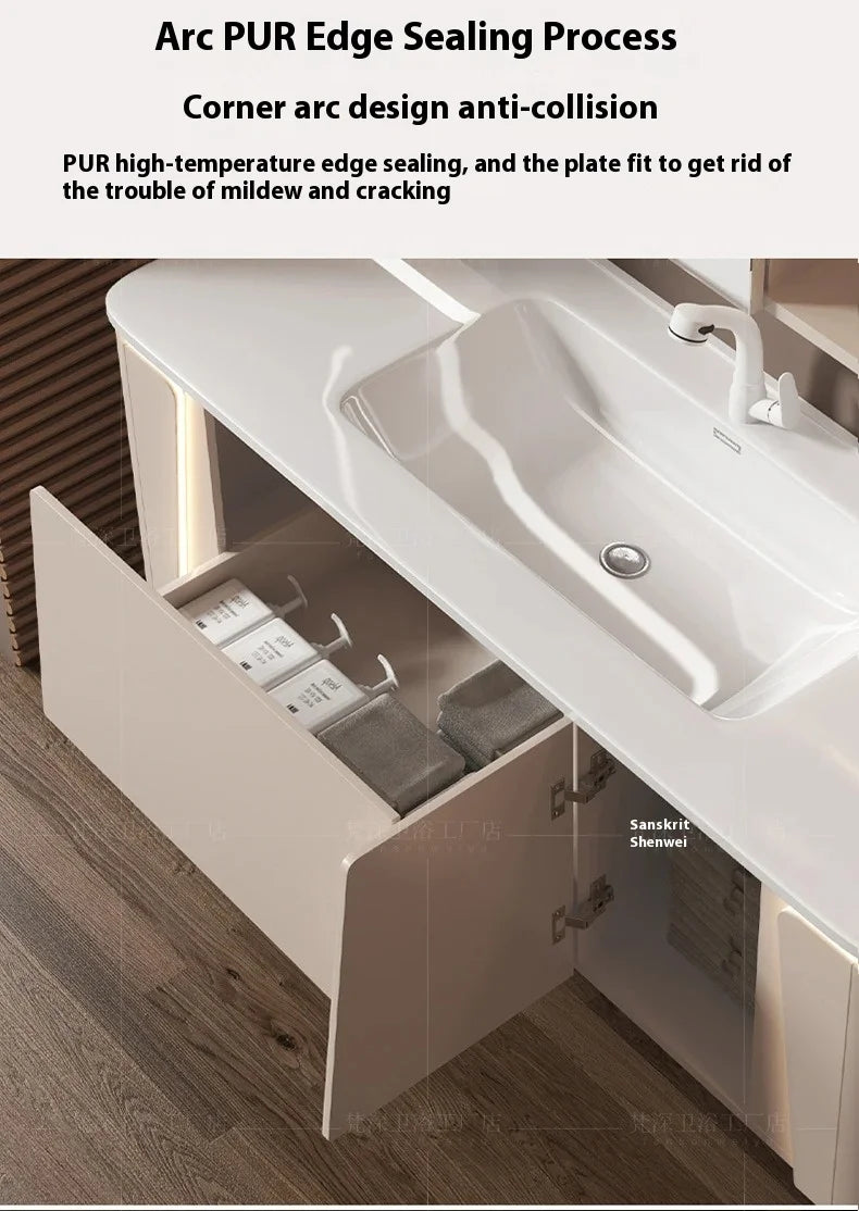 Ceramic Cabinet Combination Rounded Integrated Washbasin Face Master Cabinets