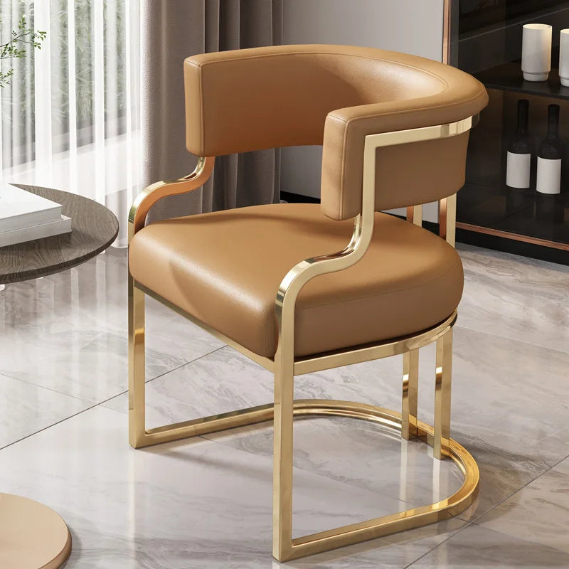 Nordic Banquet Chairs Metal Legs White And Gold Unique Relax Lounge chairs