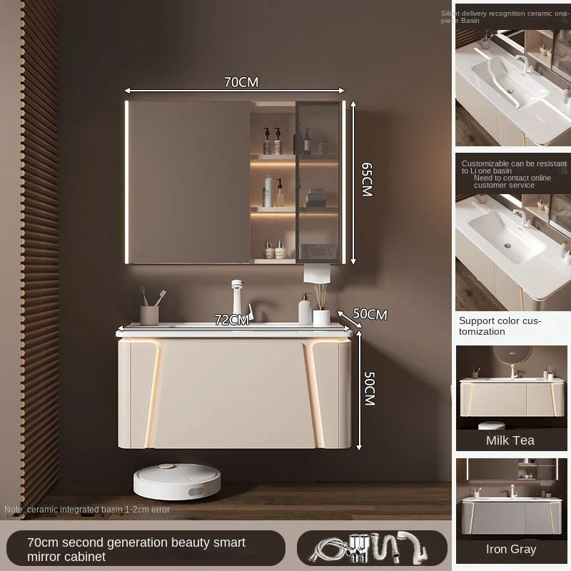 Ceramic Cabinet Combination Rounded Integrated Washbasin Face Master Cabinets