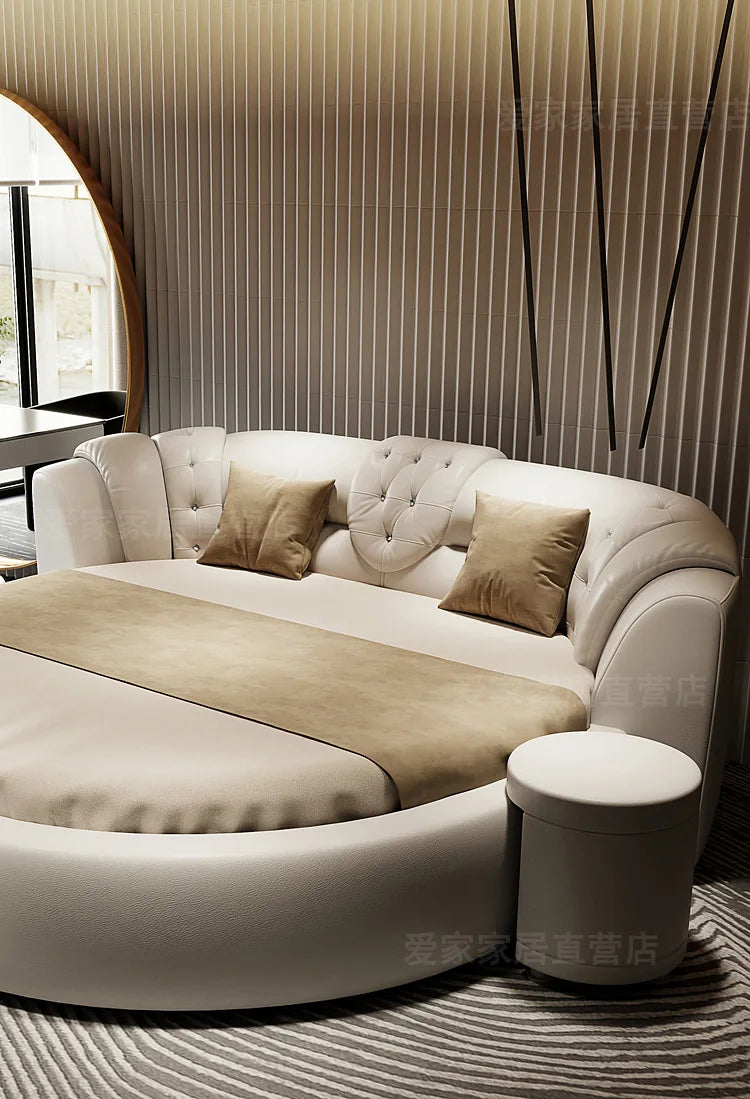 European Style Large Round Bed Modern Minimalist Luxury Princess