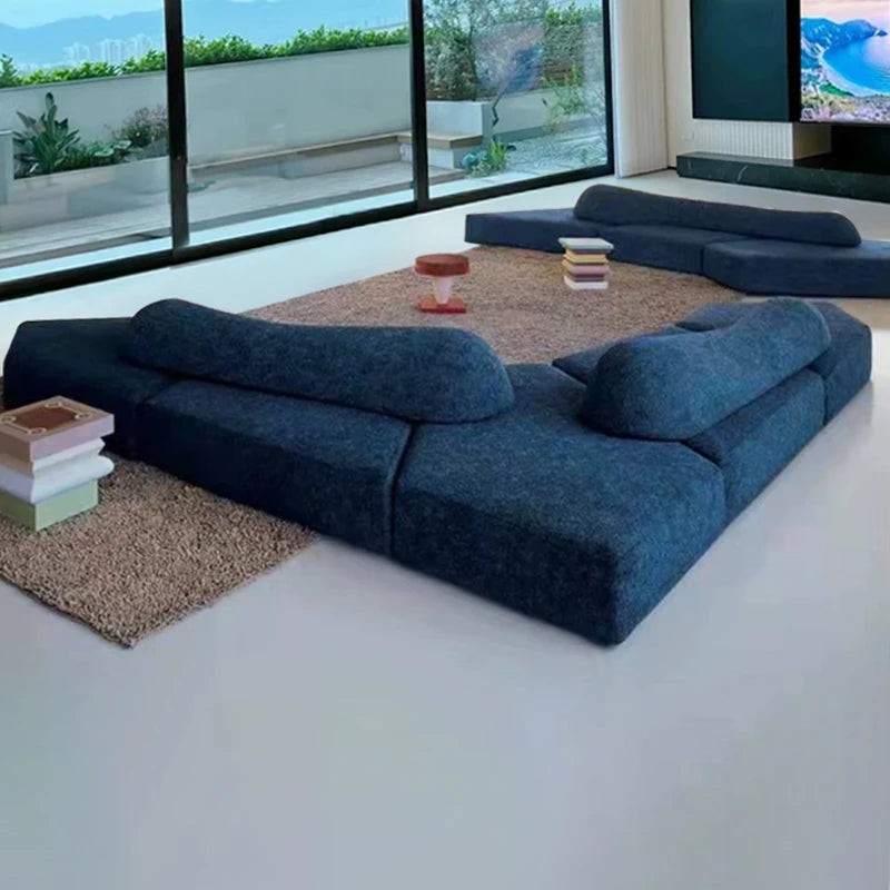 Nordic Apartment Luxury  Simple White modern Designer Sofas, Lazy Floor Loveseat
