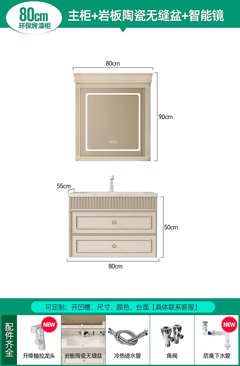 French Ceramic Vertical Vanity, Portable Toilet Wall Shelves Desk Storage Organizer, rock sinks cabinet