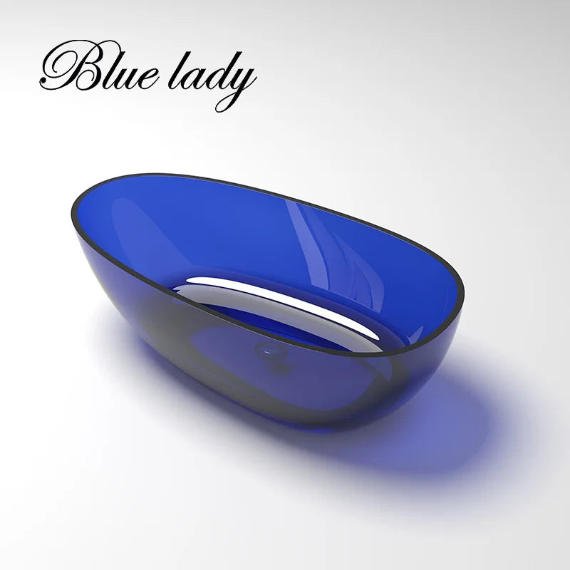 Lady Blue channel transparent free standing bathtubs, unsaturated resin, supplies