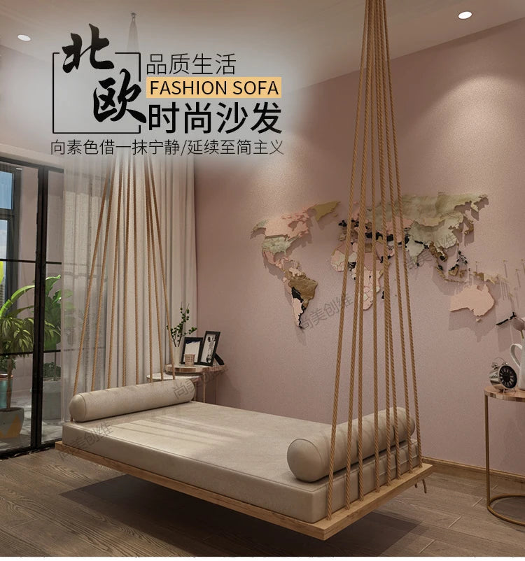 American Style Comfortable Fashionable Aesthetics Simple Unique Wedding Design Bed Frame Hang