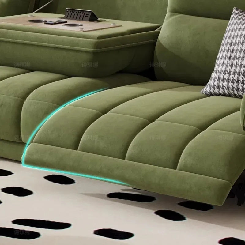 Nordic Modern Green European  Sofa Design Extendable Floor Recliner  Sofas