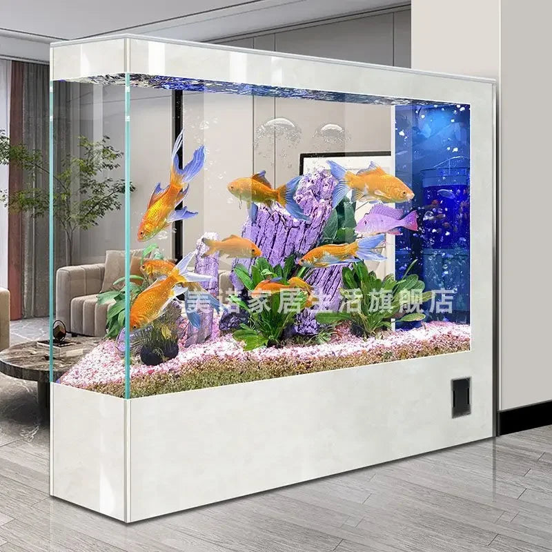 Super White Glass Family Fish Tank  Fully Automatic Medium and Large