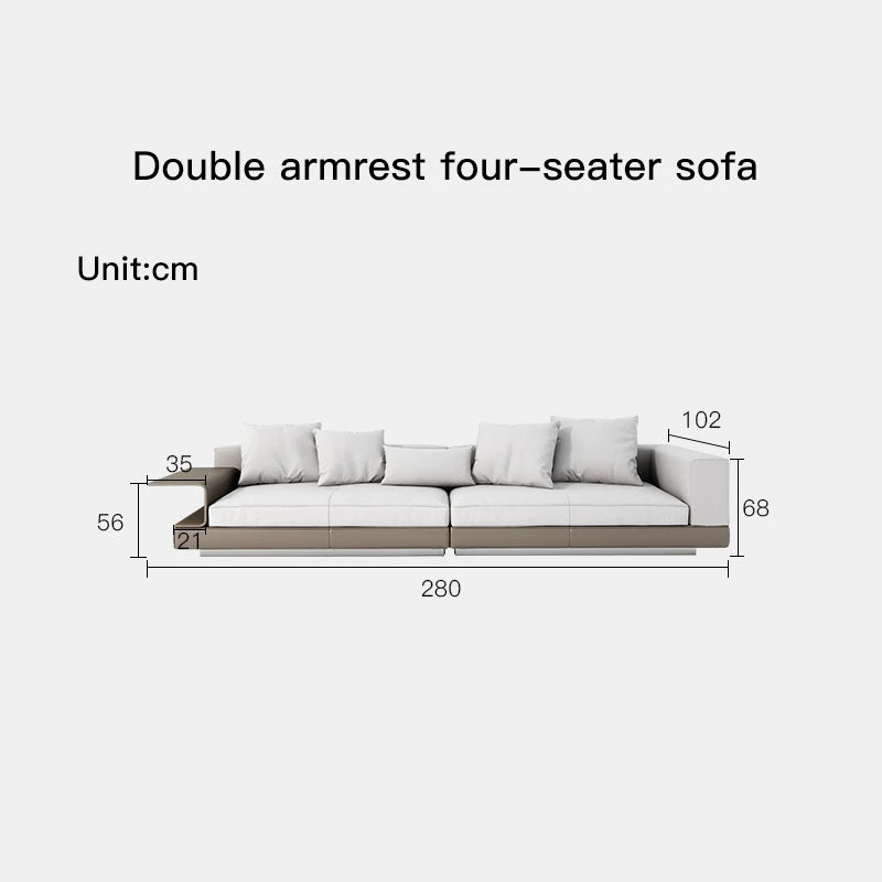 i Minimalist  Italian Sectional Cotton and  Linen Fabric  Large Flat Floor Designer Sofas