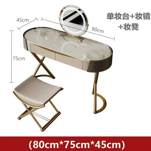 Italian Luxury Modern light Dressing with Mirror, organizer and stool



















l