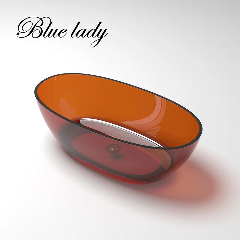 Lady Blue channel transparent free standing bathtubs, unsaturated resin, supplies