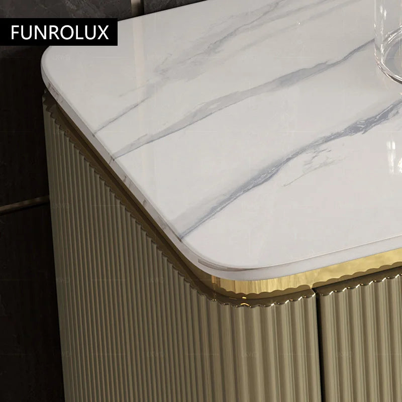 Entryway Cabinet Light Luxury  Sideboard High-End Rock Slab  Storage Cabinet