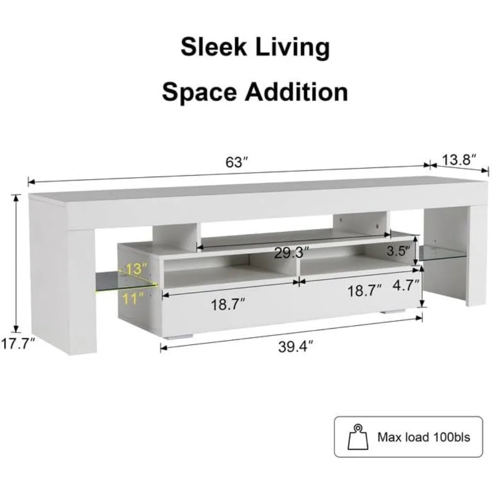 Entertainment Center , TV Stand , 16 Colors ,RGB Light , Remote