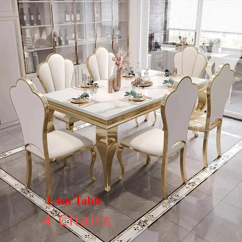 Nordic Vanity Oilproof Luxury, Unique Gold Vintage Marble. Big Design Table