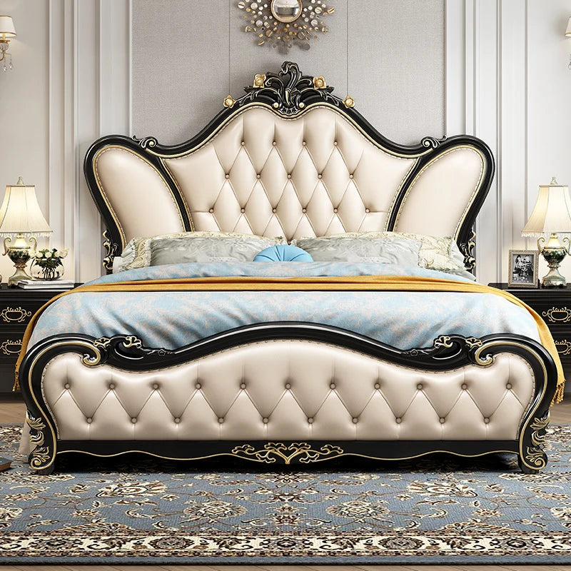 Modern Luxury Design King Size Italian Bed Frame w. Aesthetic Storage