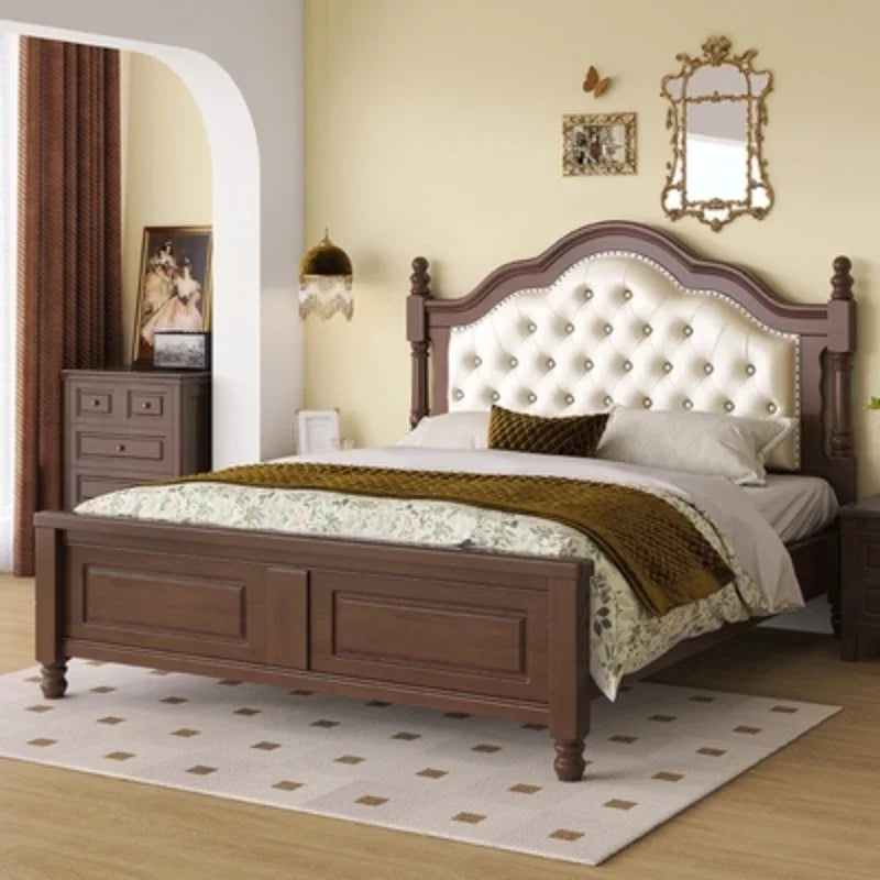 Nordic  Modern King Size Wooden Bed Frame, luxury unique