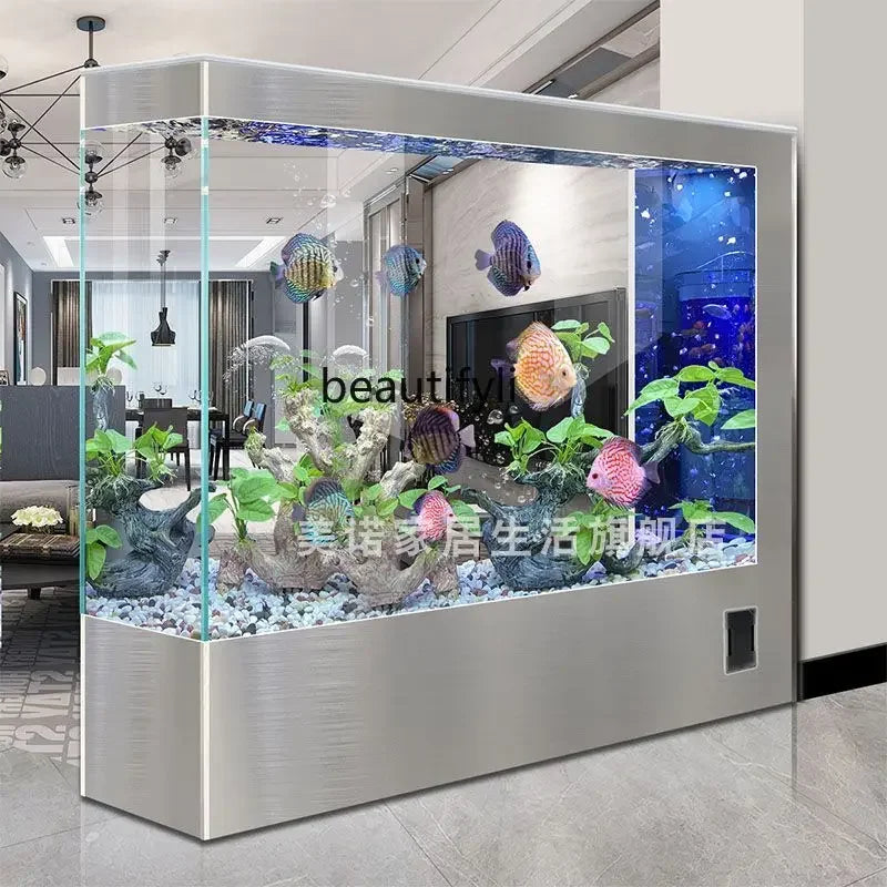 Super White Glass Family Fish Tank  Fully Automatic Medium and Large