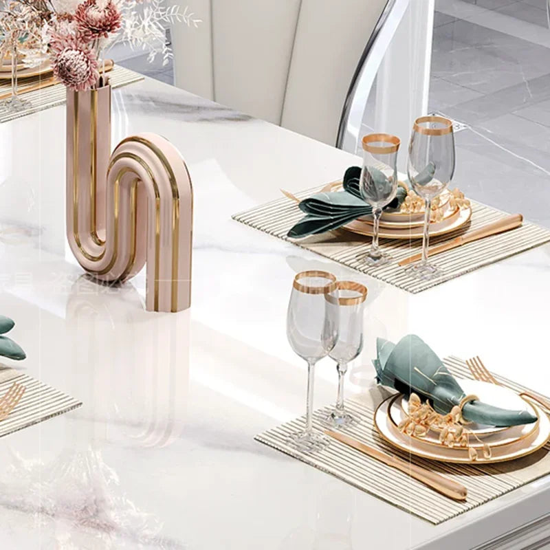 Nordic Vanity Oilproof Luxury, Unique Gold Vintage Marble. Big Design Table