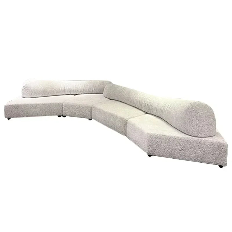 Nordic Apartment Luxury  Simple White modern Designer Sofas, Lazy Floor Loveseat
