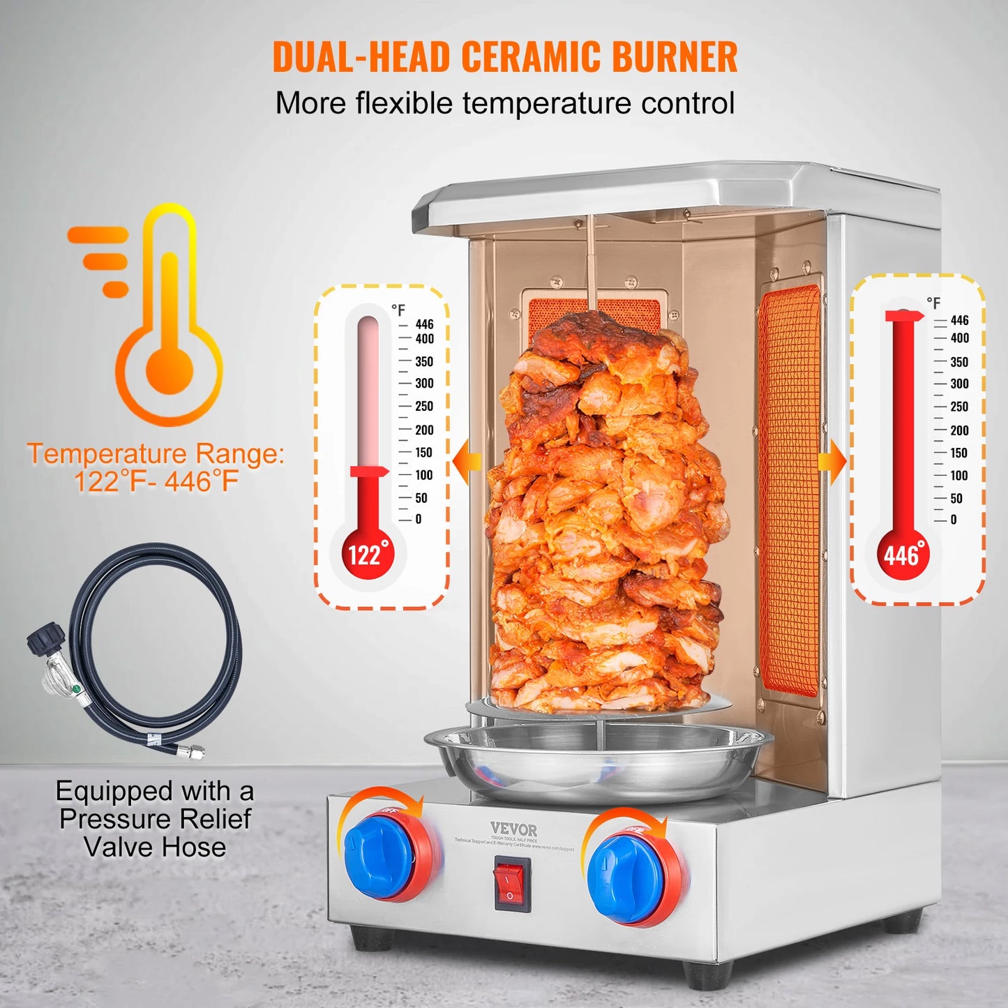 Shawarma Grill Cooker Gas Broiler Gyro Rotisserie Oven