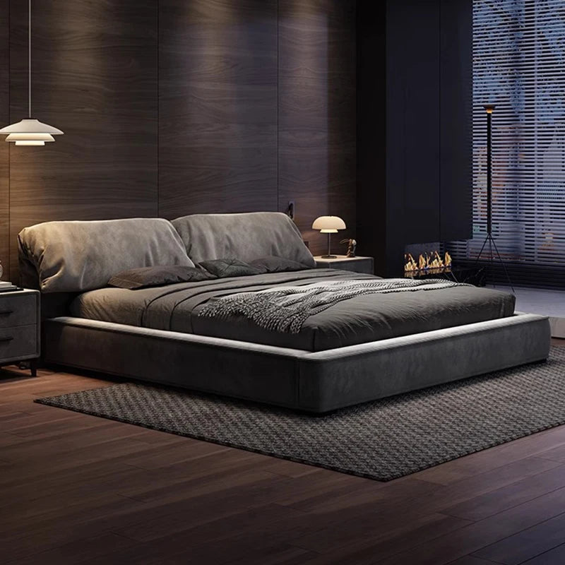 Floor Platform Holder Aesthetic Sleeping European Minimalist Large  Double Bed