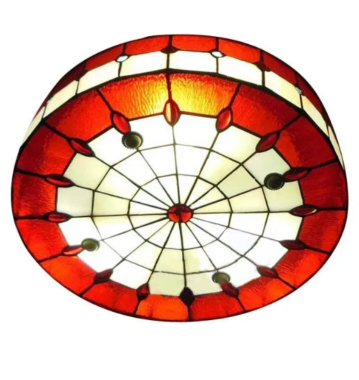 Vintage Mediterranean Baroque Hanging  Ceiling Lighting Tiffany Stained Glass Lights