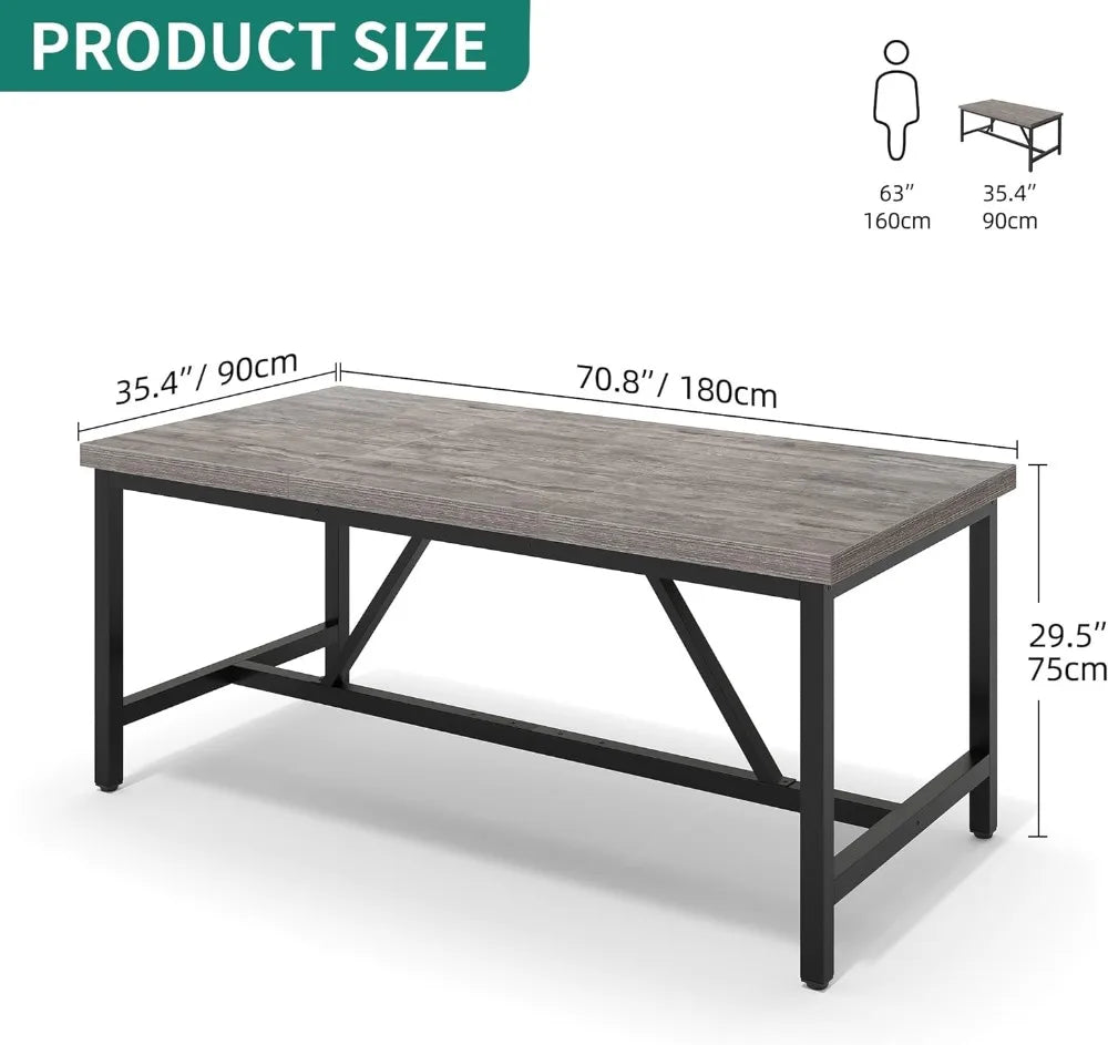 Rustic Grey Large Dining Table