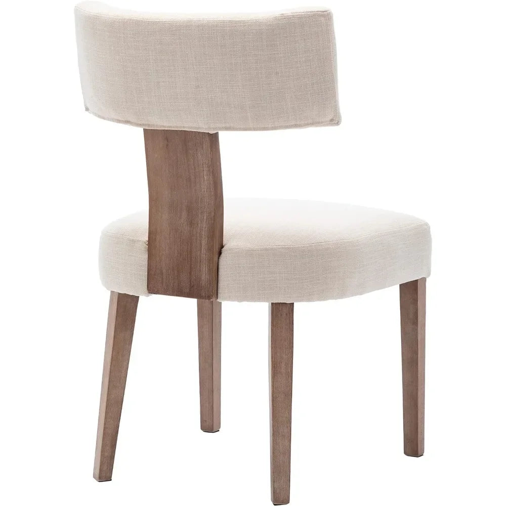 Modern Upholstered Chairs, Set of 4, wood Legs