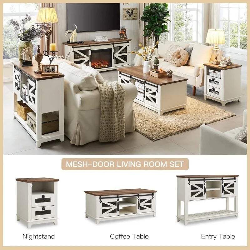 Farmhouse  Coffee , cocktail table with storage, doord