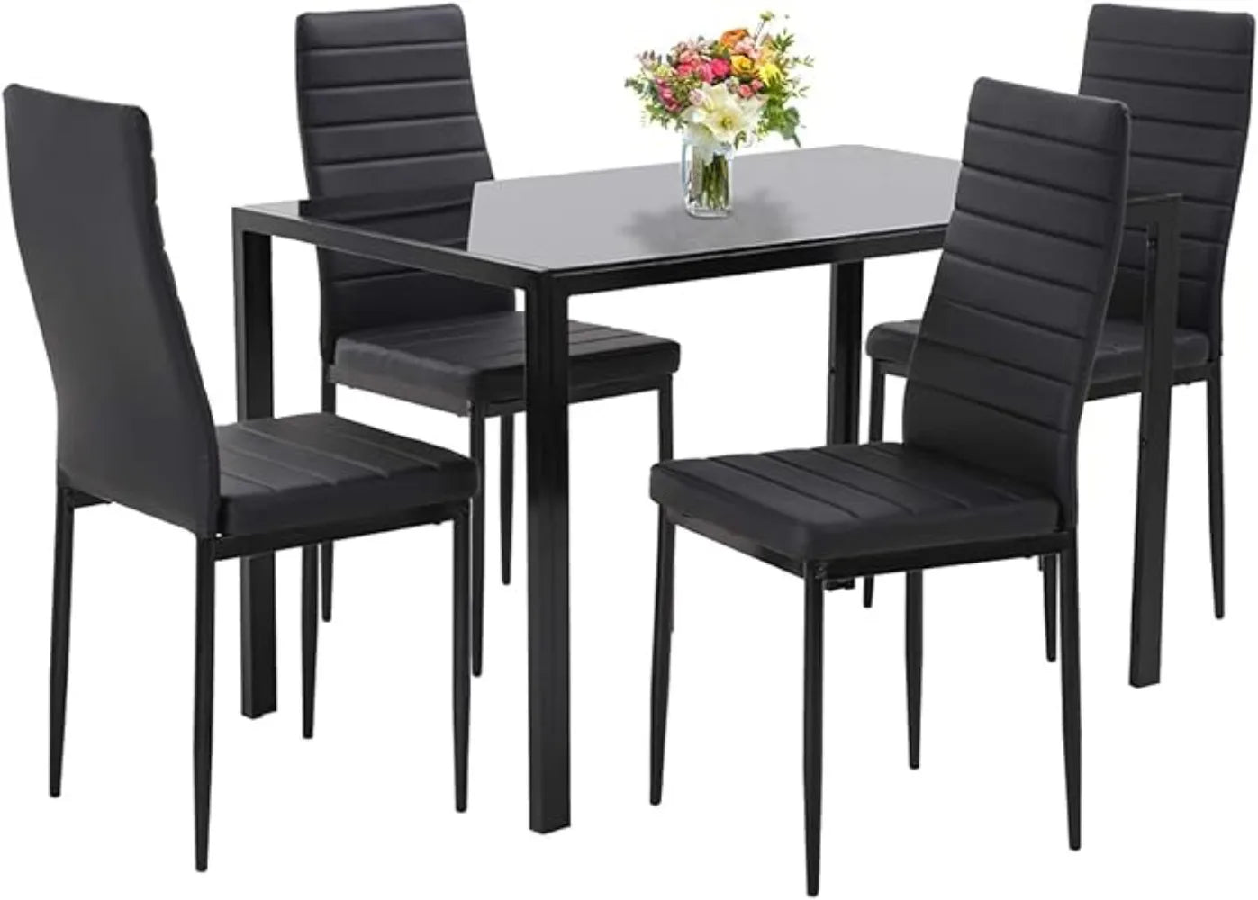 Modern Rectangular Marble Table with 4 Chairs