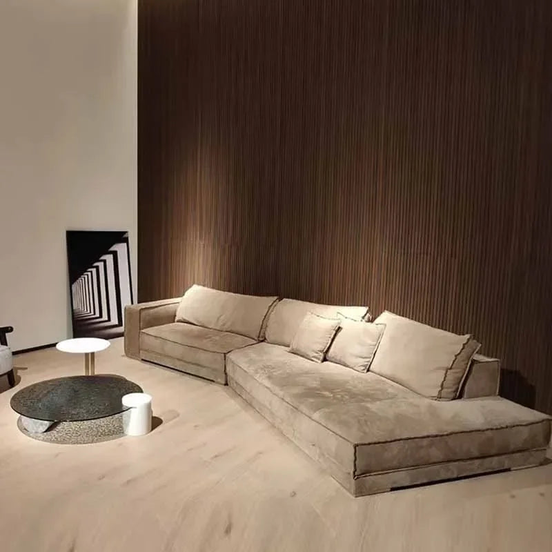 Nordic Soft white  Wood Modern Sectional Sofa