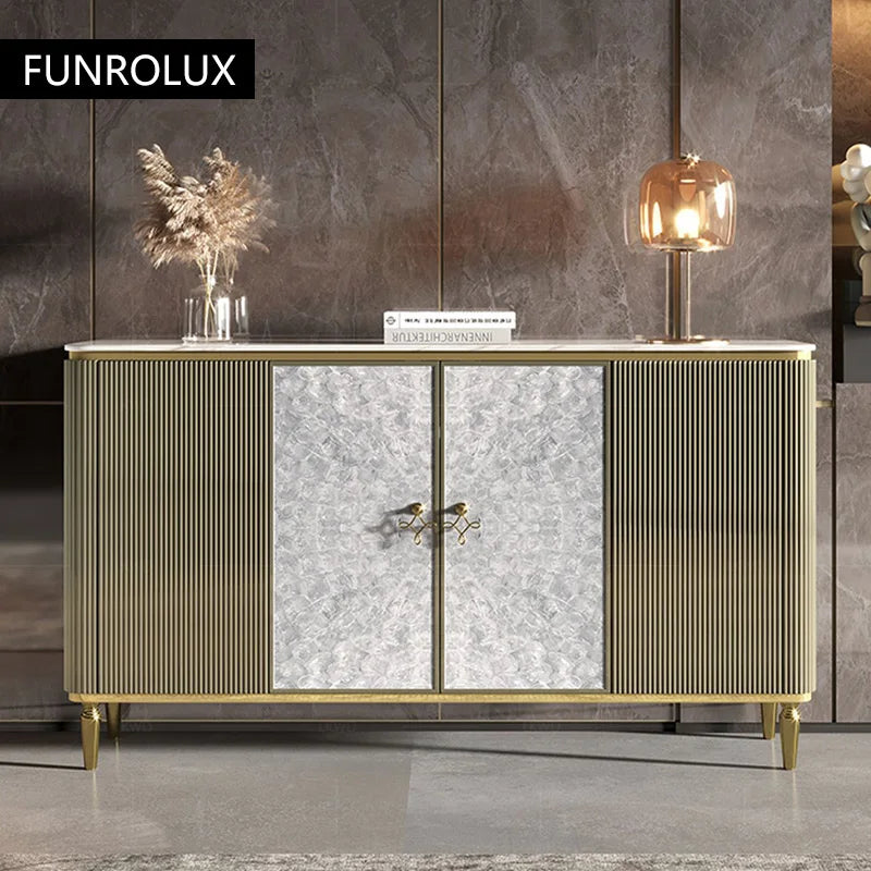 Entryway Cabinet Light Luxury  Sideboard High-End Rock Slab  Storage Cabinet