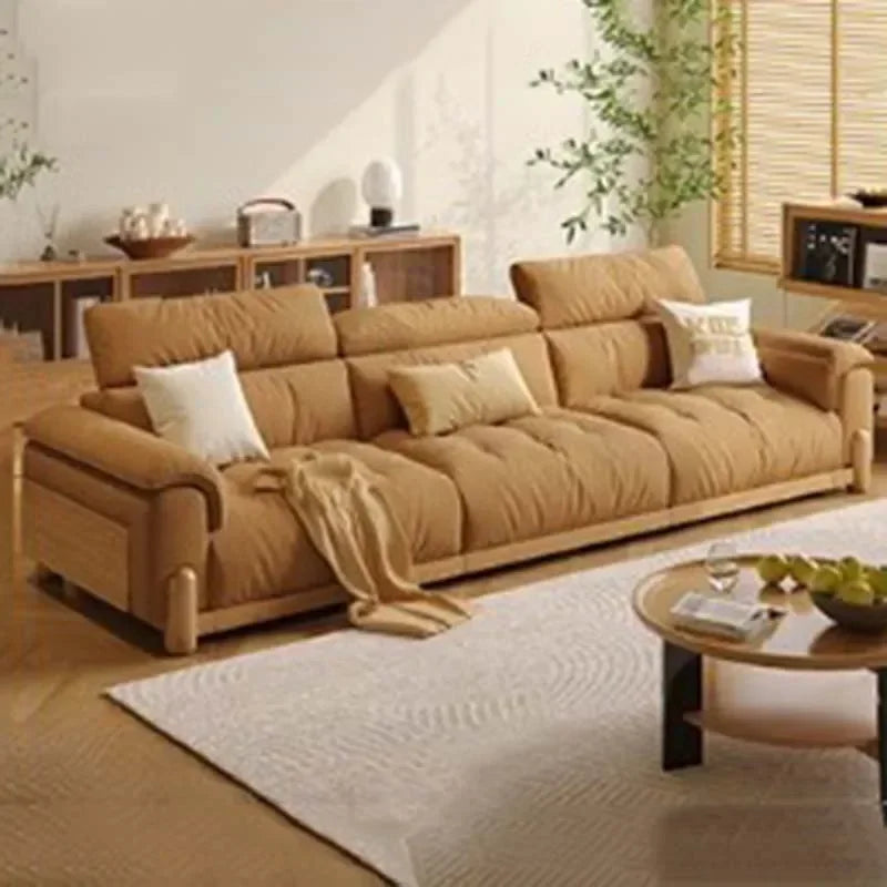 Japanese New Lazy  Simple Square Electric Designer Puffs Modern Solid Wood  Couches