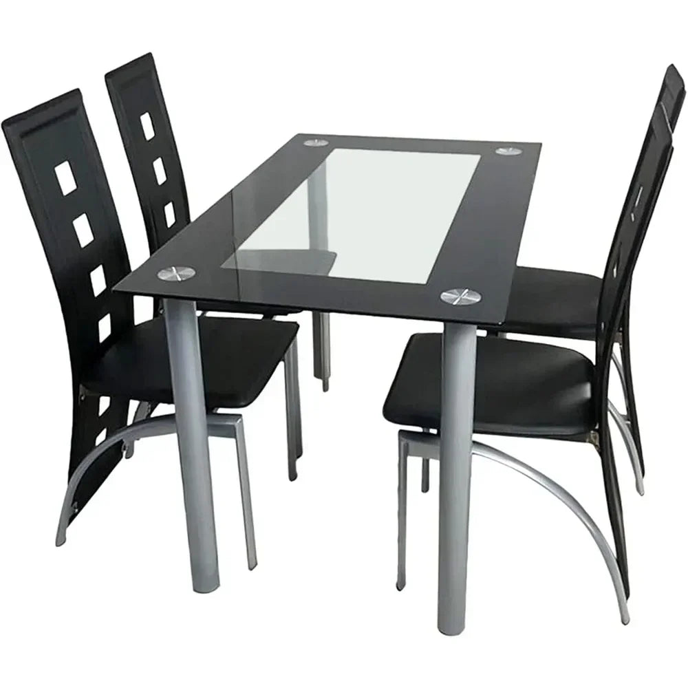 4-person Table Set, Small,Tempered Glass, Small Spaces