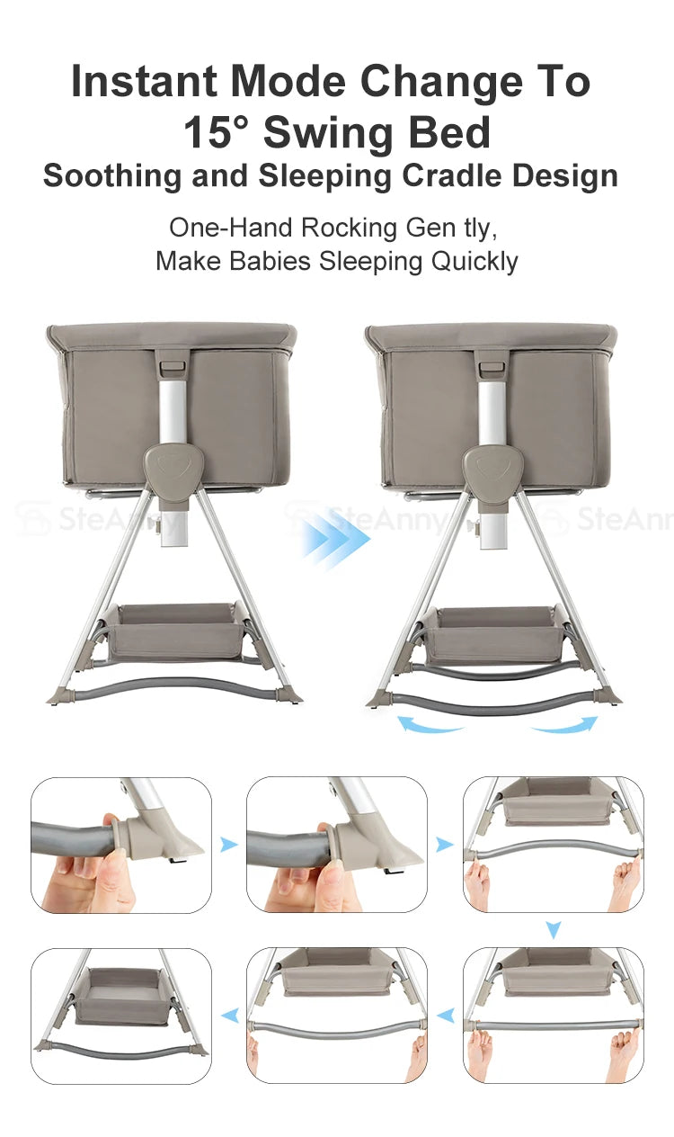 Crib Free Baby Bedside Portable Infant Travel Bed