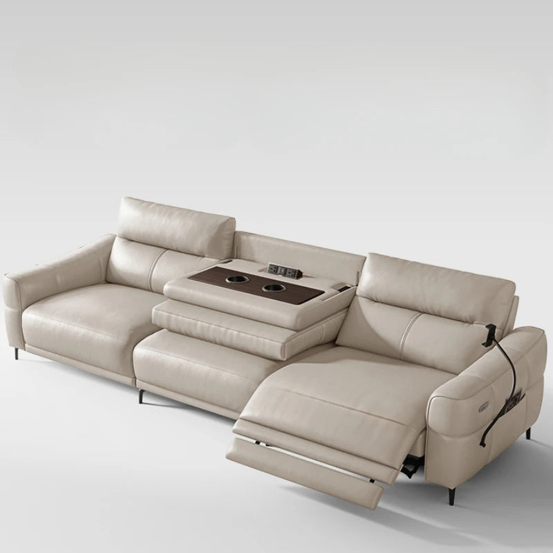 Minimalist Modern Sofa Bed 3 Seater ,Genuine Leather  Designer luxury  recliner