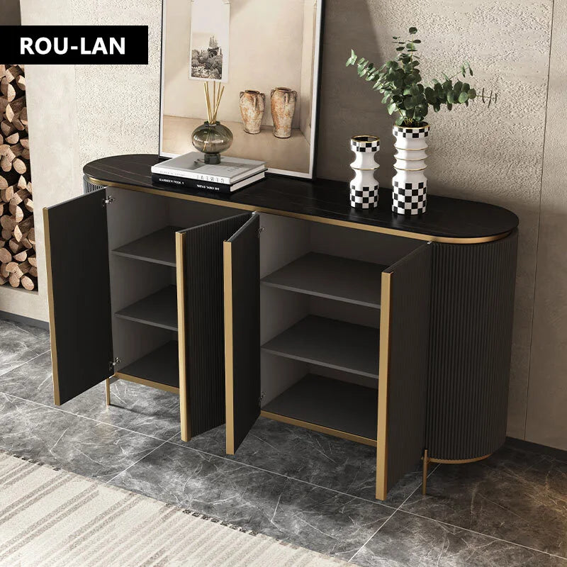 Light Luxury Entrance Storage Cabinet Side Table Simple Living Room  Shoe Cabinet Entry Marble Dining Sideboard