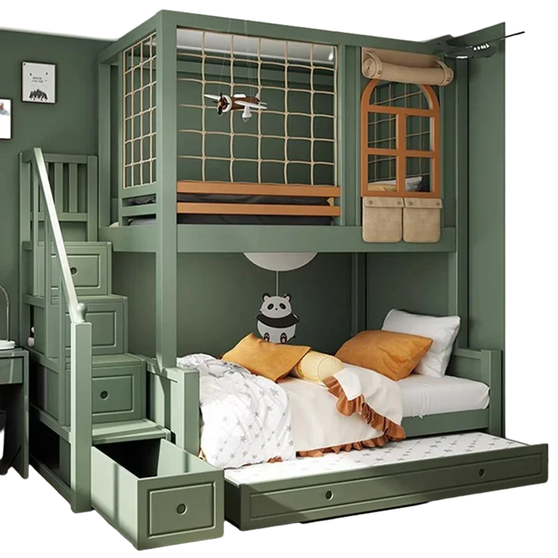 Nordic Modern Custom Master Double High Storage Luxury Design Wood Bunkbeds