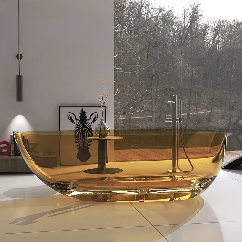 Lady Blue channel transparent free standing bathtubs, unsaturated resin, supplies
