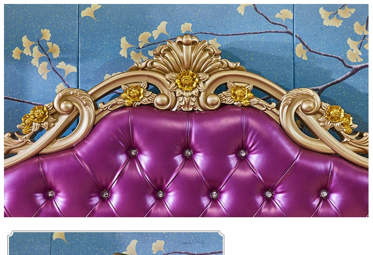 Nordic Letti E Mobile Wooden Large Princess Master Double Villa High Luxury Sleeping  set
