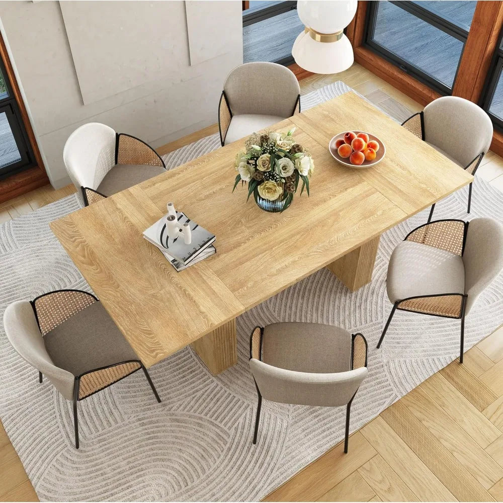 Modern farmhouse rectangular  table that can accommodate 6-10 people