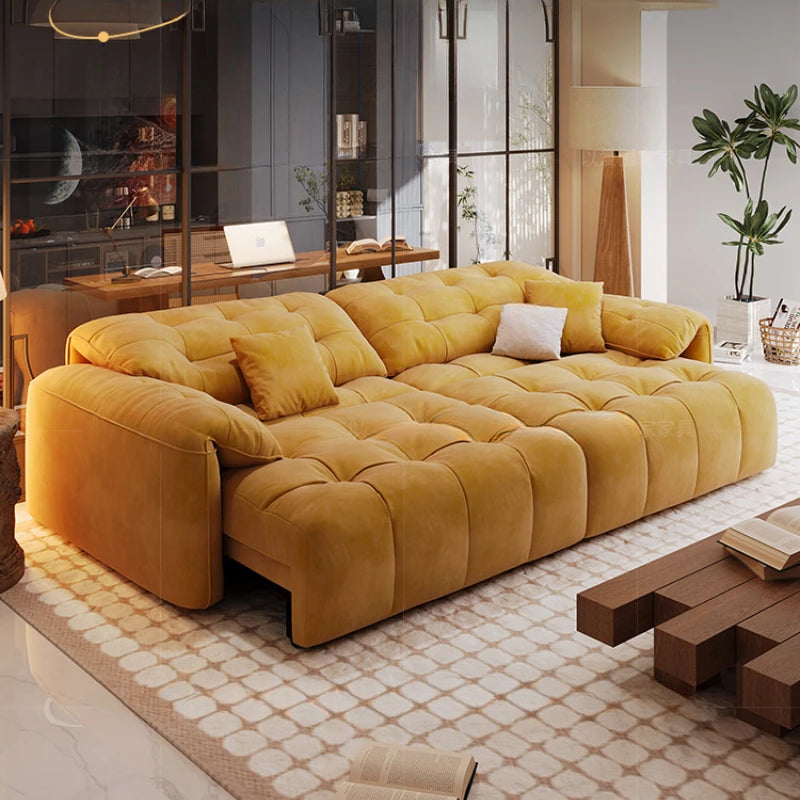 Nordic European Large Luxury Sofas , Electric Modern Foldable Designer Puffs couch bed