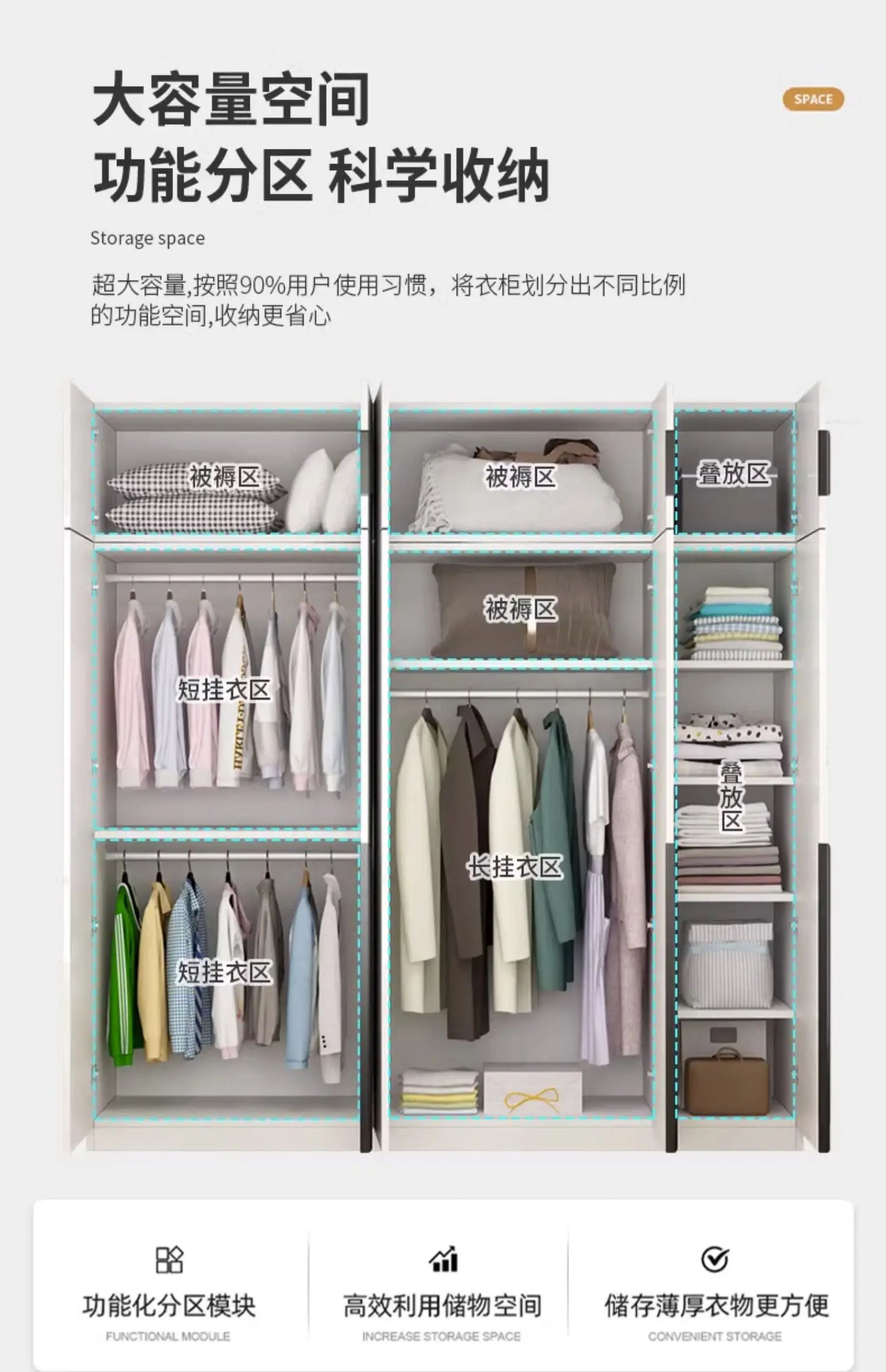 Nordic Underwear Organizer Open Closets, Board Shelf