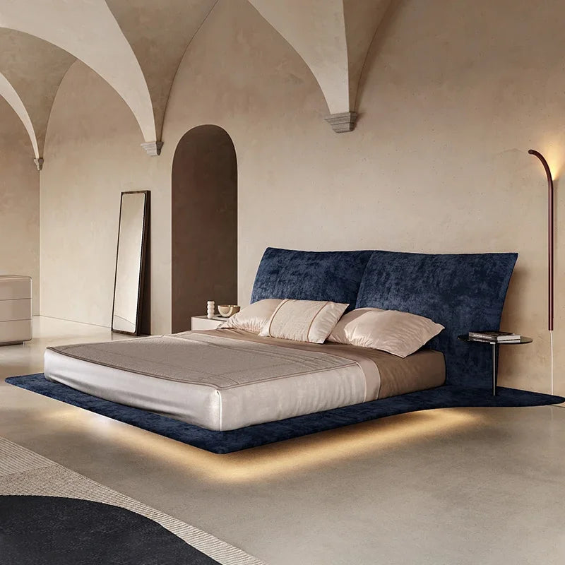 Floating European Luxury Fashionable Wedding Designer High Quality  Double Bed Frame