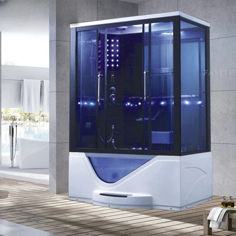 Rectangular shower room, integrated with foot pedal, wet steaming, surfing, massage