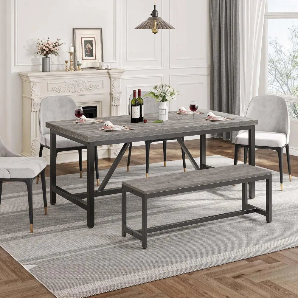 Rustic Grey Large Dining Table