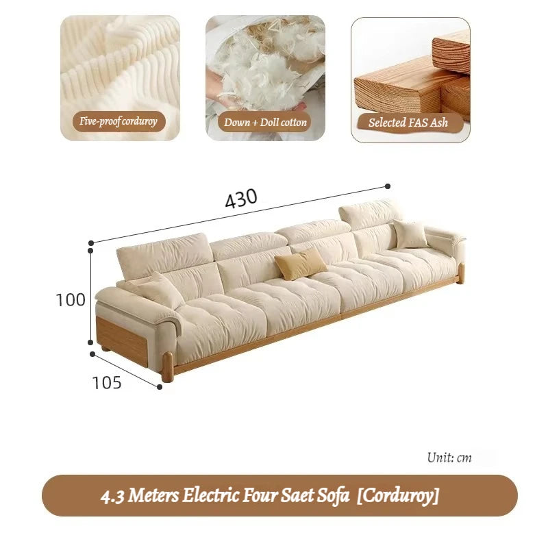 Japanese New Lazy  Simple Square Electric Designer Puffs Modern Solid Wood  Couches